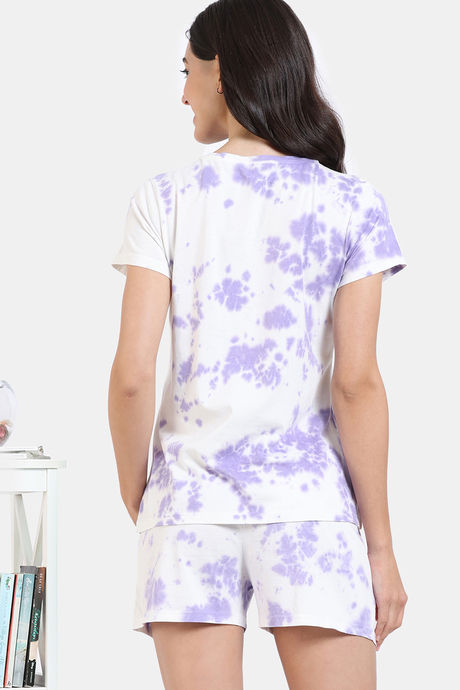 Zivame Dreamverse Knit Cotton Shorts Set - Pink Lavender — image 4